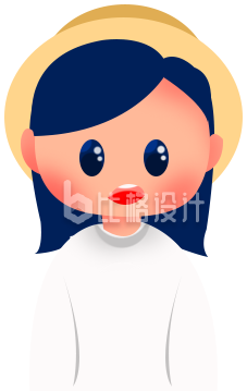 戴帽子小姑娘插画