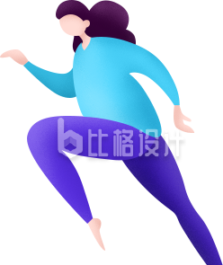 简约运动女孩插画