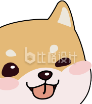 可爱小狗的脸插画
