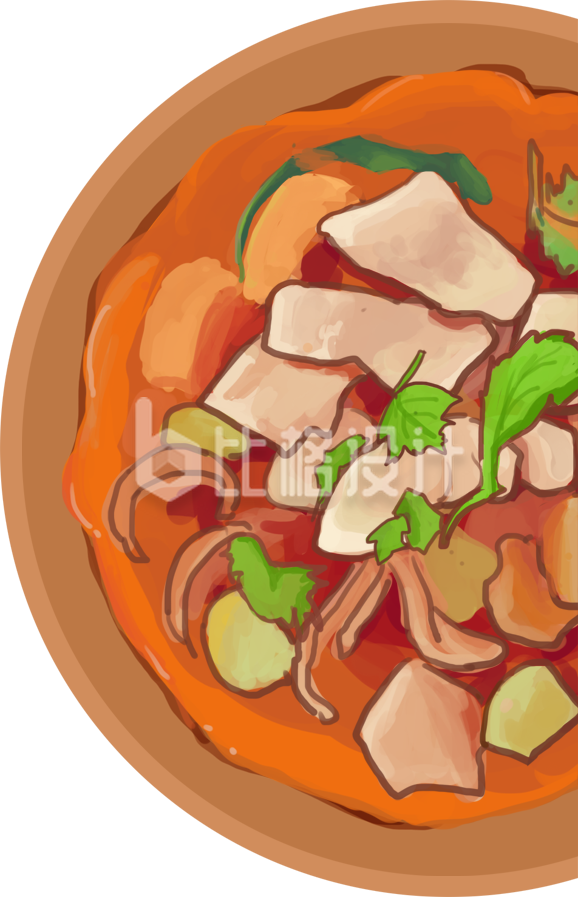 水煮肉片美食插画