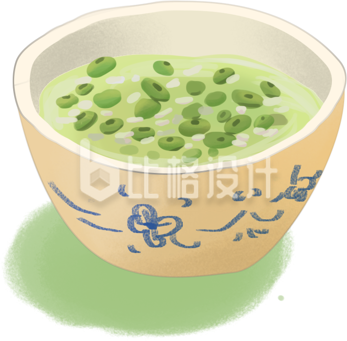 绿豆粥简约插画