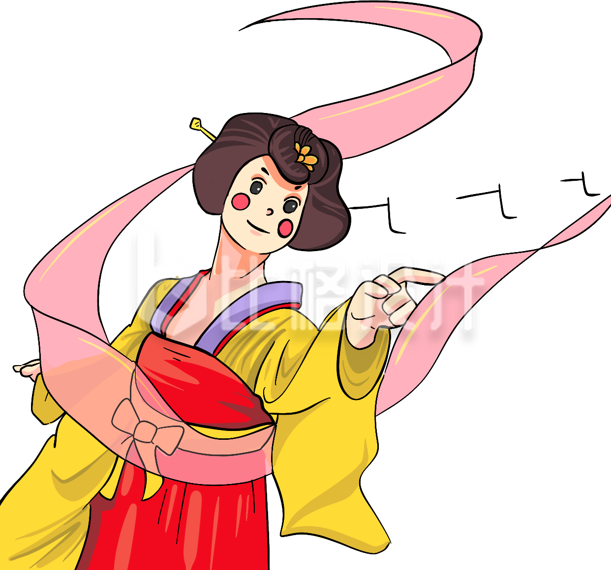 汉服漂亮小姐姐插画