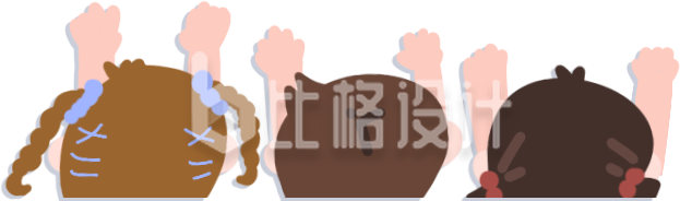 可爱小女孩背影插画