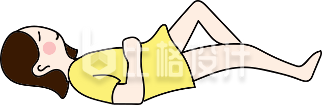平躺小女孩插画