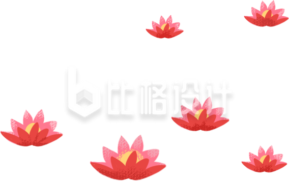 简约卡通荷花插画