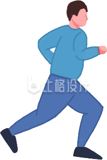 跑步男孩子插画