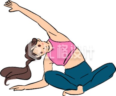 漂亮女生锻炼插画