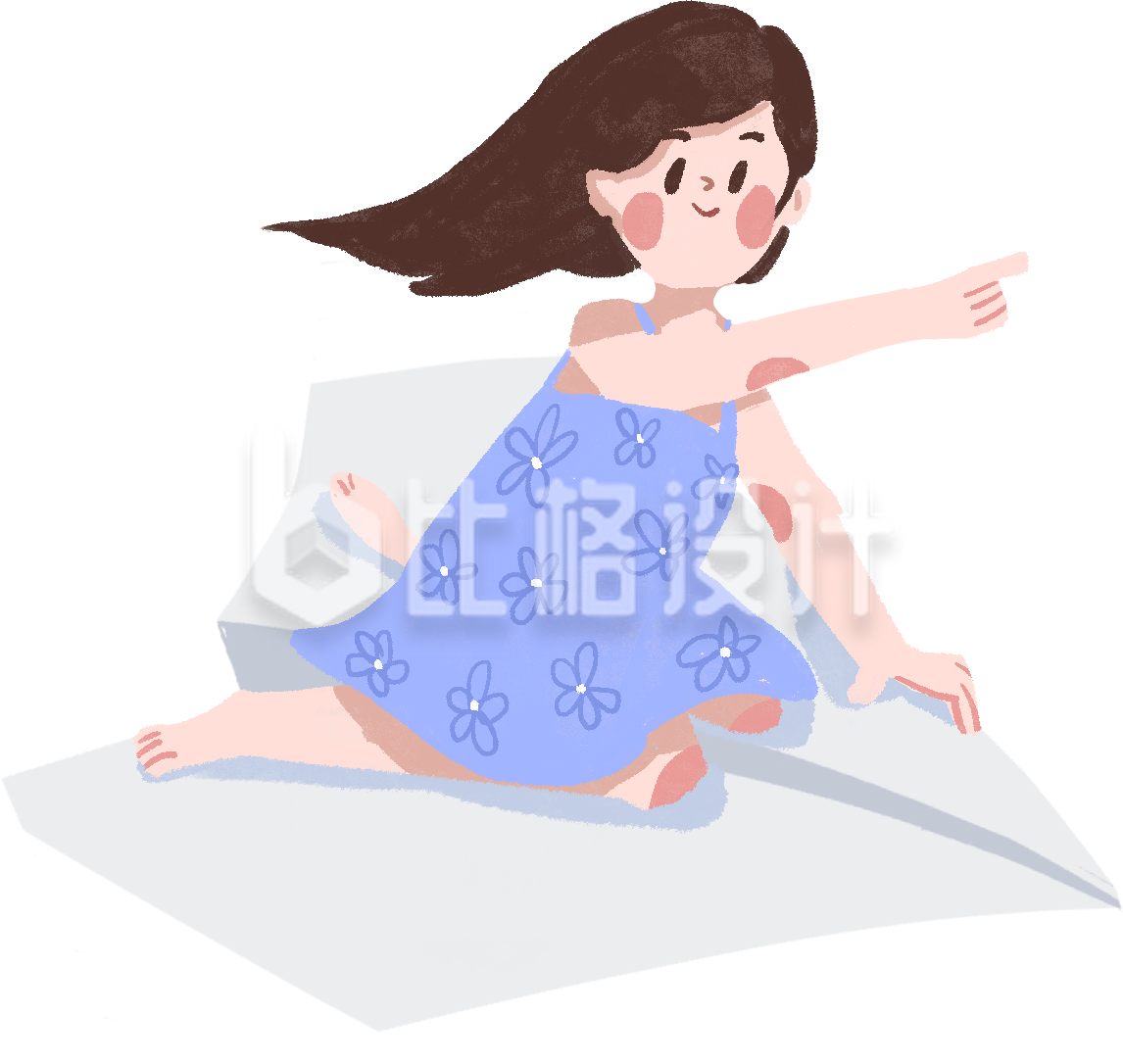 漂亮小女孩插画 