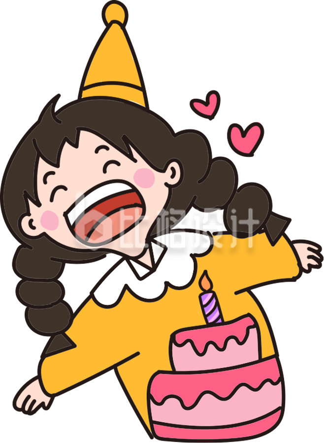 可爱生日快乐小女孩