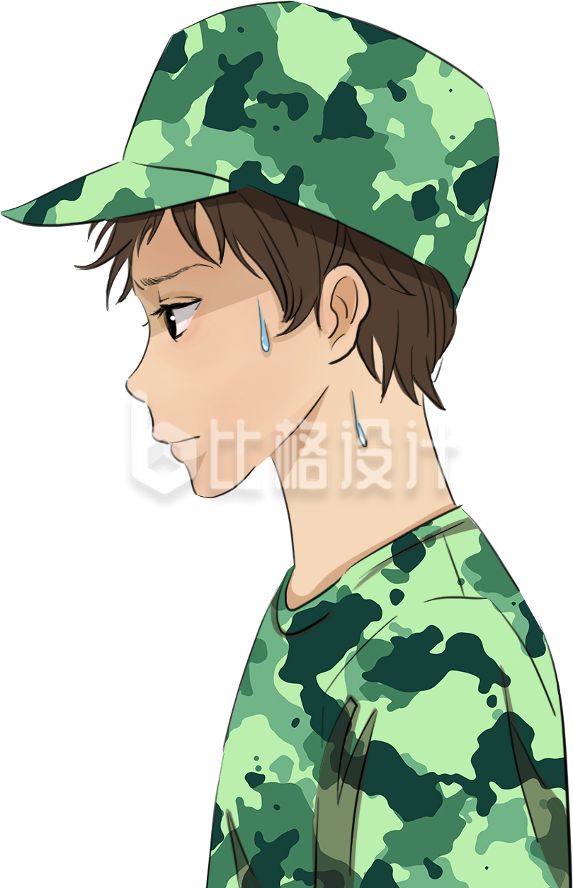 简约军训男孩插画
