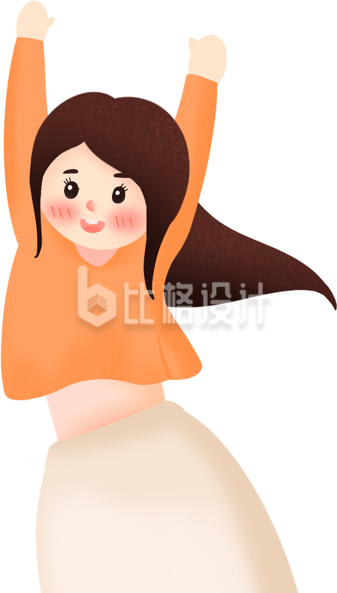 长头发漂亮女孩插画