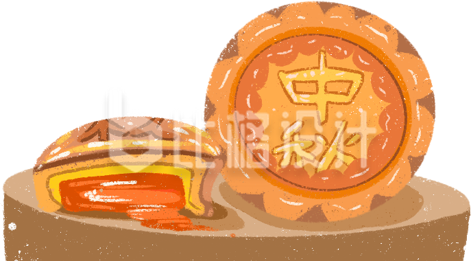 中秋月饼好吃插画