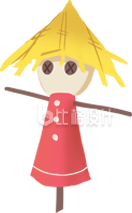 稻草人卡通插画