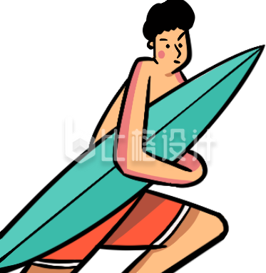 冲浪的人插画