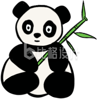 傻傻的小熊猫插画