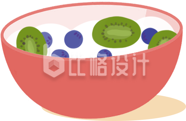 美食水果沙拉插画