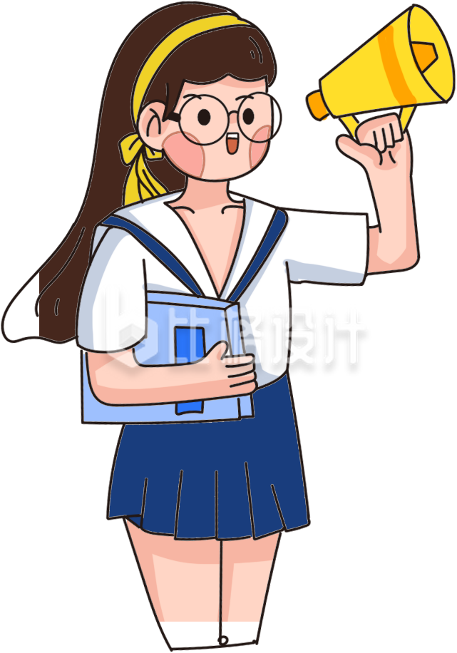 戴眼镜小姑娘喊话