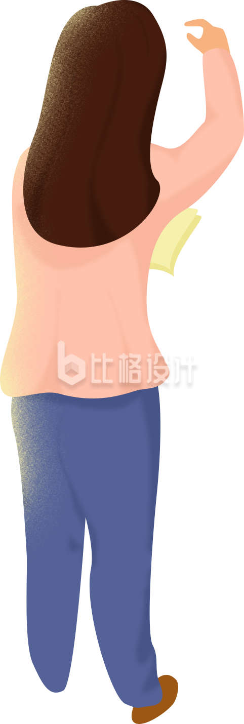 背影写字老师