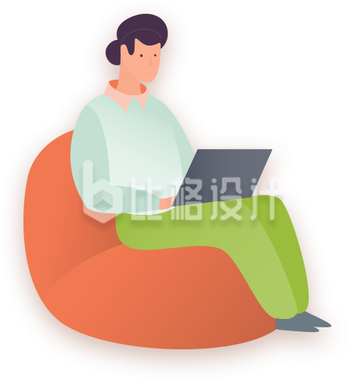 坐姿人物玩电脑