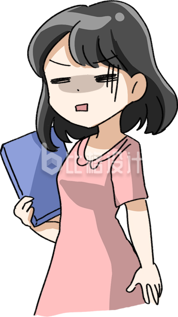 无语小姑娘插画