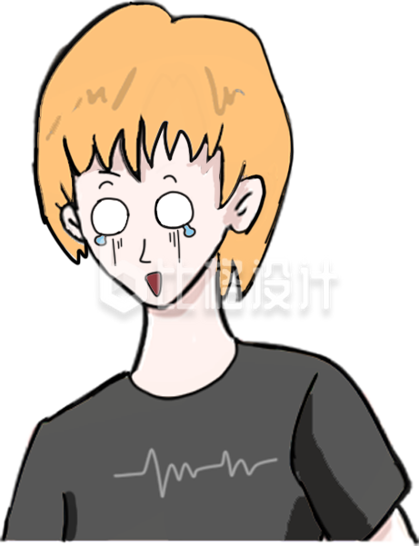 简约可爱伤心小男生