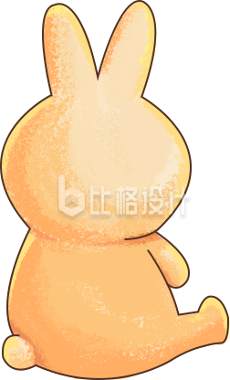 小兔子背影插画