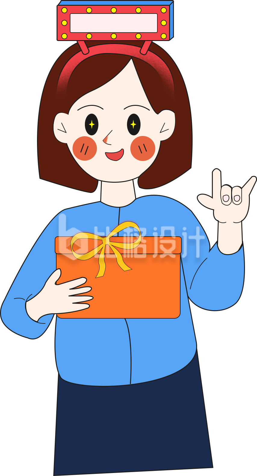 卡通小女生可爱插画