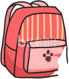 红色小书包插画