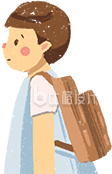 背书包小男孩插画