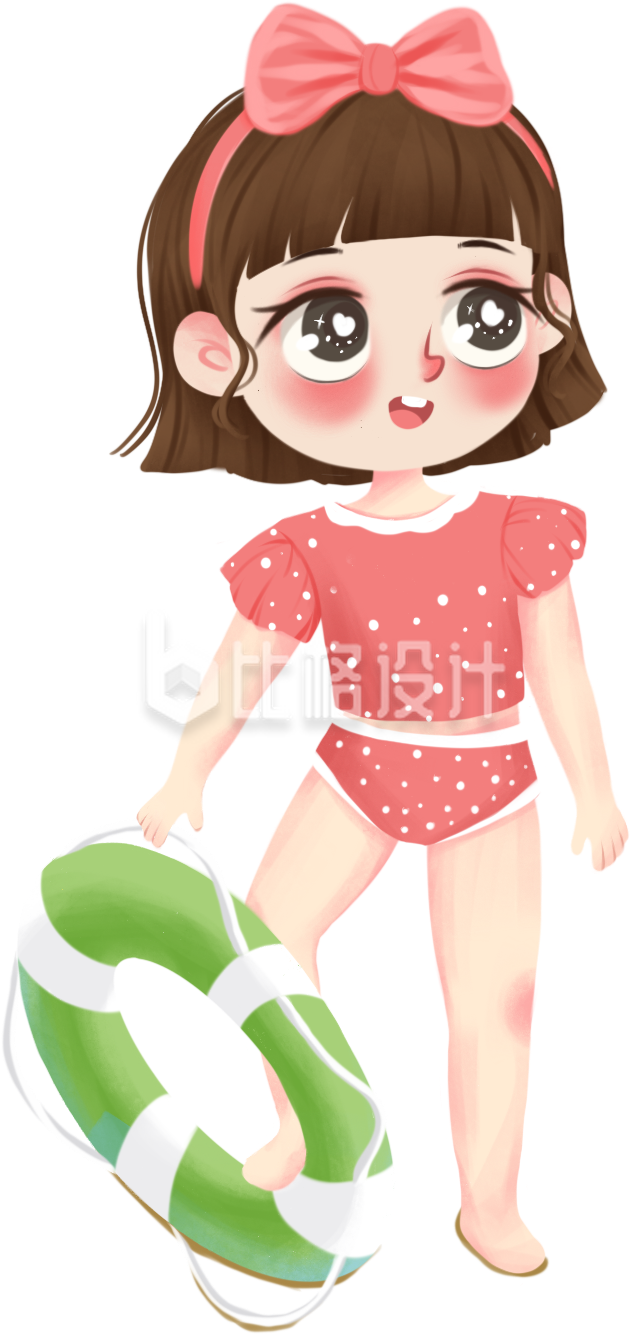 游泳可爱小女孩