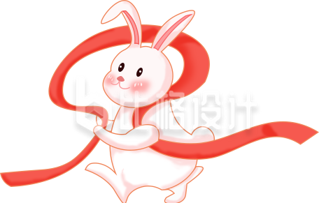 有丝带的小兔子