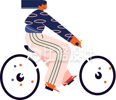 骑自行车小女生
