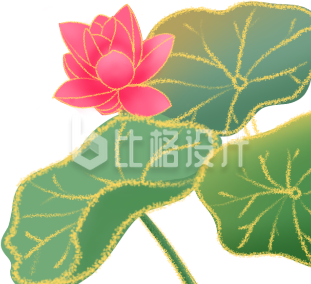 荷花卡通插画