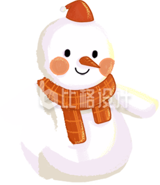 小雪人可爱插画