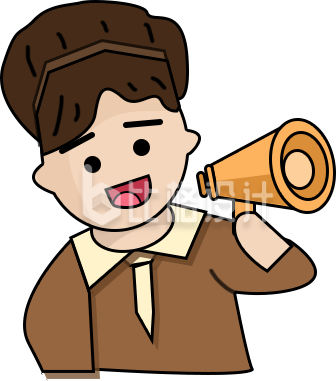 一个拿喇叭的人