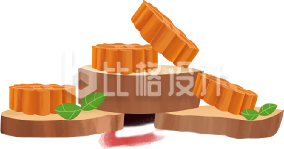 月饼插画卡通
