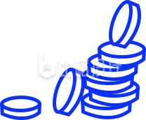 插画线条的钱币