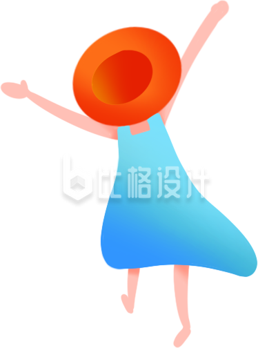 戴帽子的小孩插画
