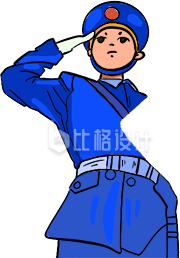 军人插画卡通