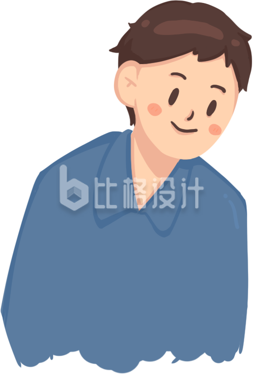 穿着蓝色衣服的人物形象插画