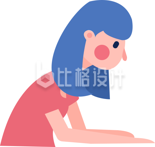 可爱风女子办公插画 适用于办公类宣传物料