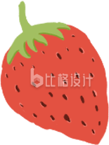 鲜红诱人的草莓插画 可爱水果物料来袭