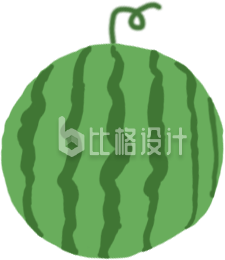 圆润饱满的西瓜图案，清新可爱的水果宣传图