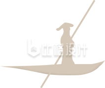 古装人物撑船形象 中式风格宣传物料