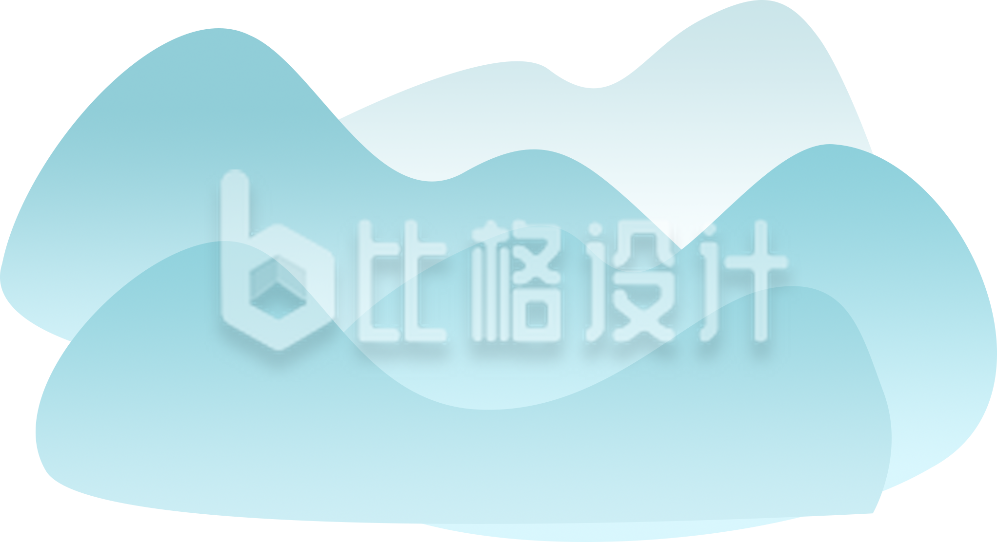 清新简约的山水图案 适合多种宣传物料