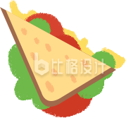 美味三角玉米饼特色西餐美食插画