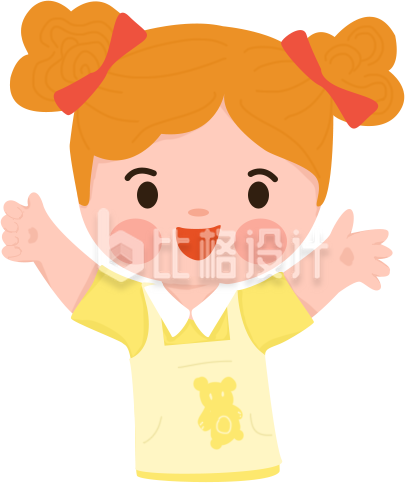 可爱小女孩形象的母婴类宣传卡通插画