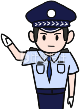 交警卡通形象，交通指挥宣传物料