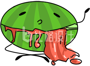 可爱西瓜卡通形象 趣味水果宣传物料