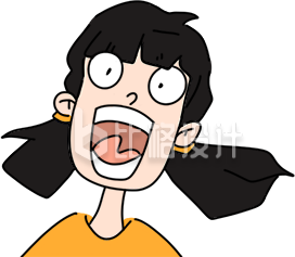 可爱女孩夸张表情 趣味漫画卡通形象 可爱女孩夸张表情 趣味漫画卡通形象